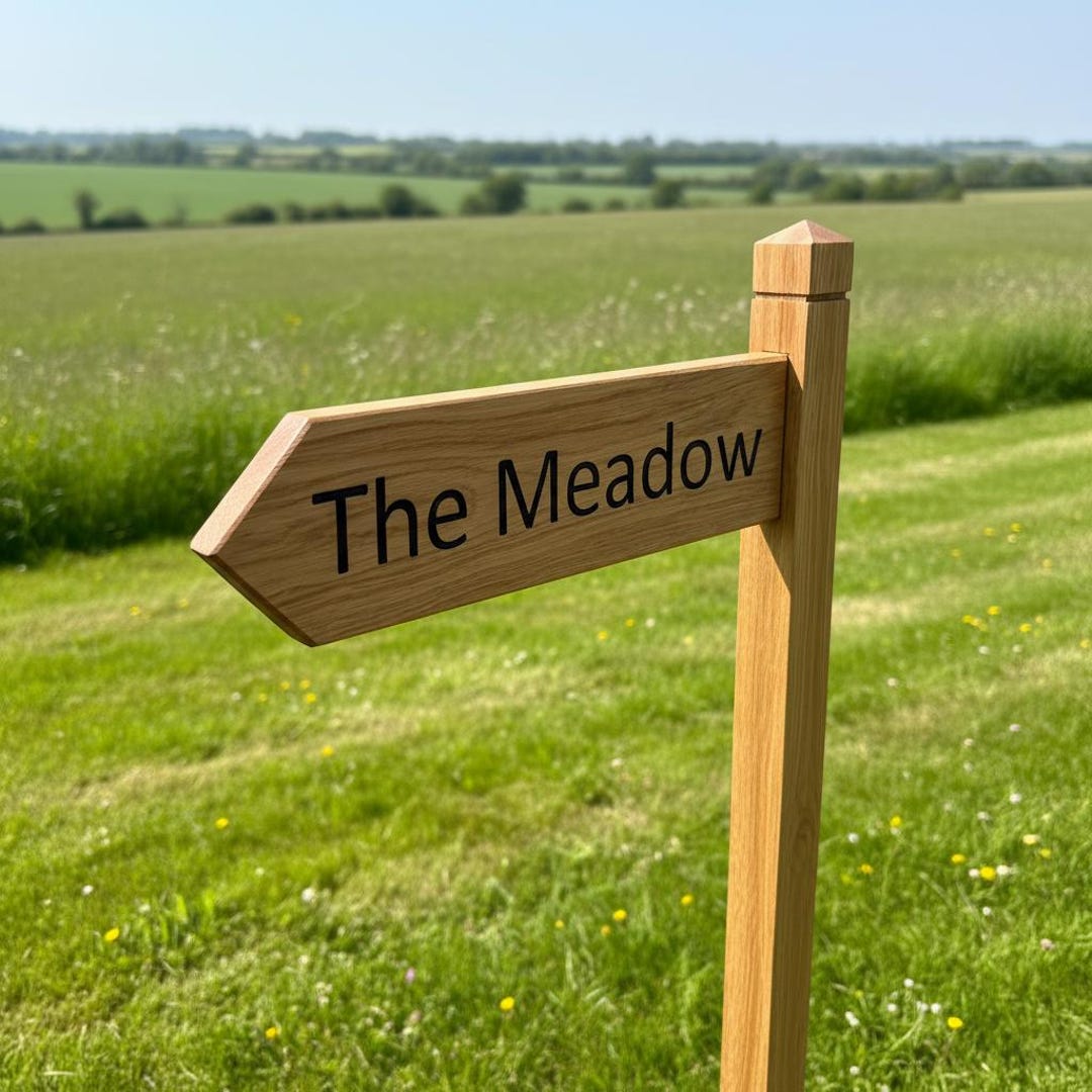 Personalised Oak Arrow Sign With Post Custom House Sign Outdoor ...