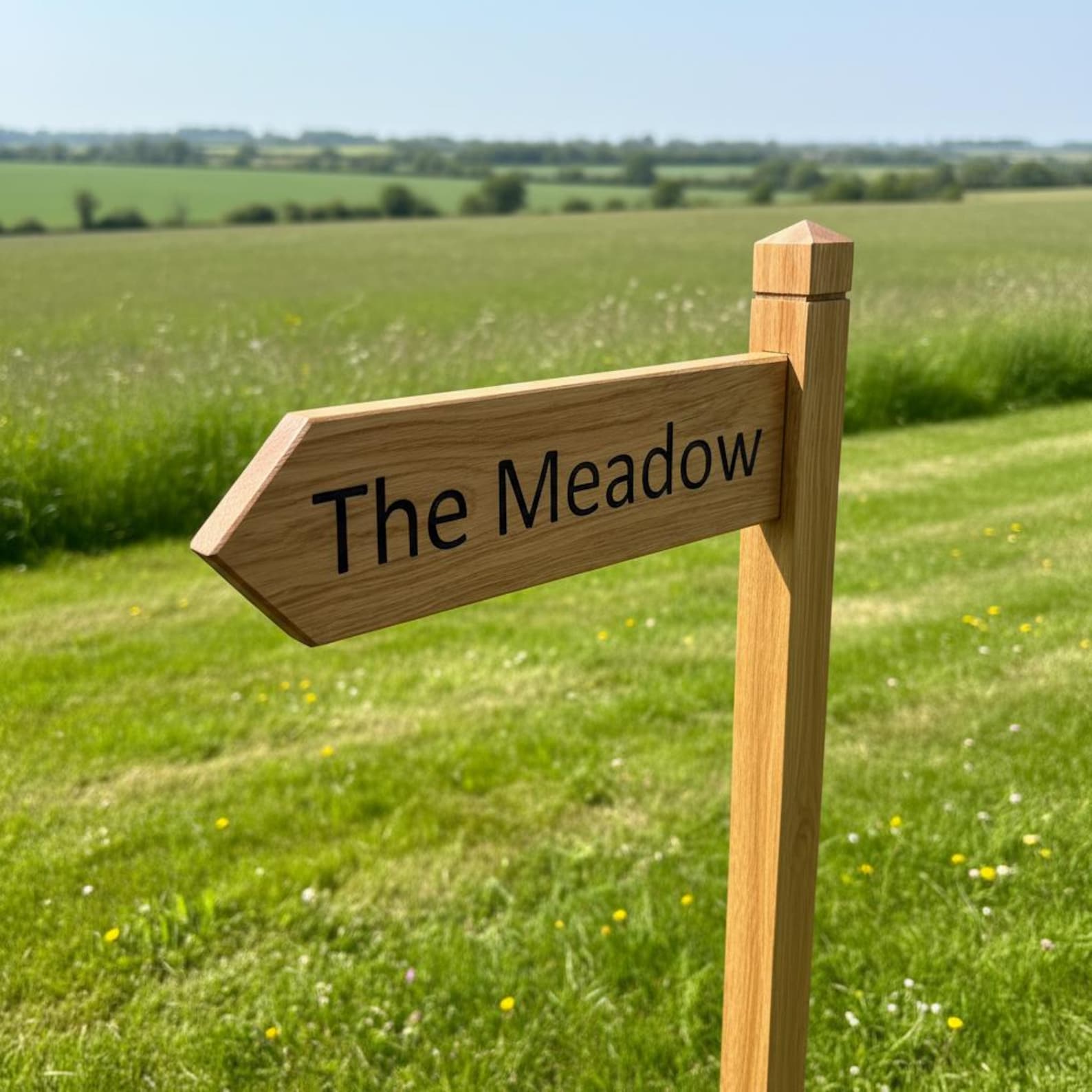 Personalised Oak Arrow Sign With Post Custom House Sign Outdoor ...