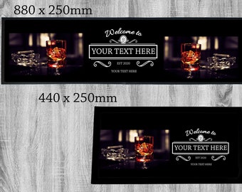 Personalised Bar Runner Man Cave Home Bar Bar Runner Beer Mat Beer Drip Mat Bar Accessories Gift Idea