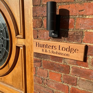 Personalised Premium French Oak House Sign Number, Carved, Custom Carved Outdoor Wooden Name Plaque Address Sign Wax Oiled Wood sign