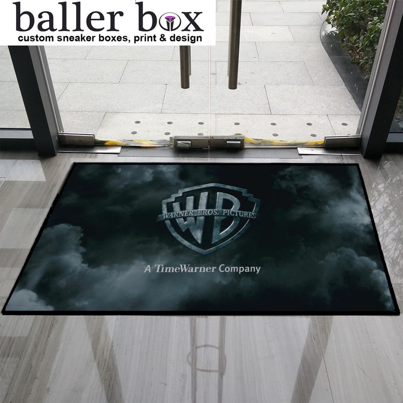 Personalised Custom Printed business Logo Mat Floor Business Door Indoor or outdoor Mat Entrance 3 Mat Sizes Available Machine Washable image 1