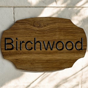 Rustic French Oak House Sign - Custom Engraved Wood Plaque for Business, Personalised Outdoor/Indoor Decor, Home, Handcrafted, Unique Gift