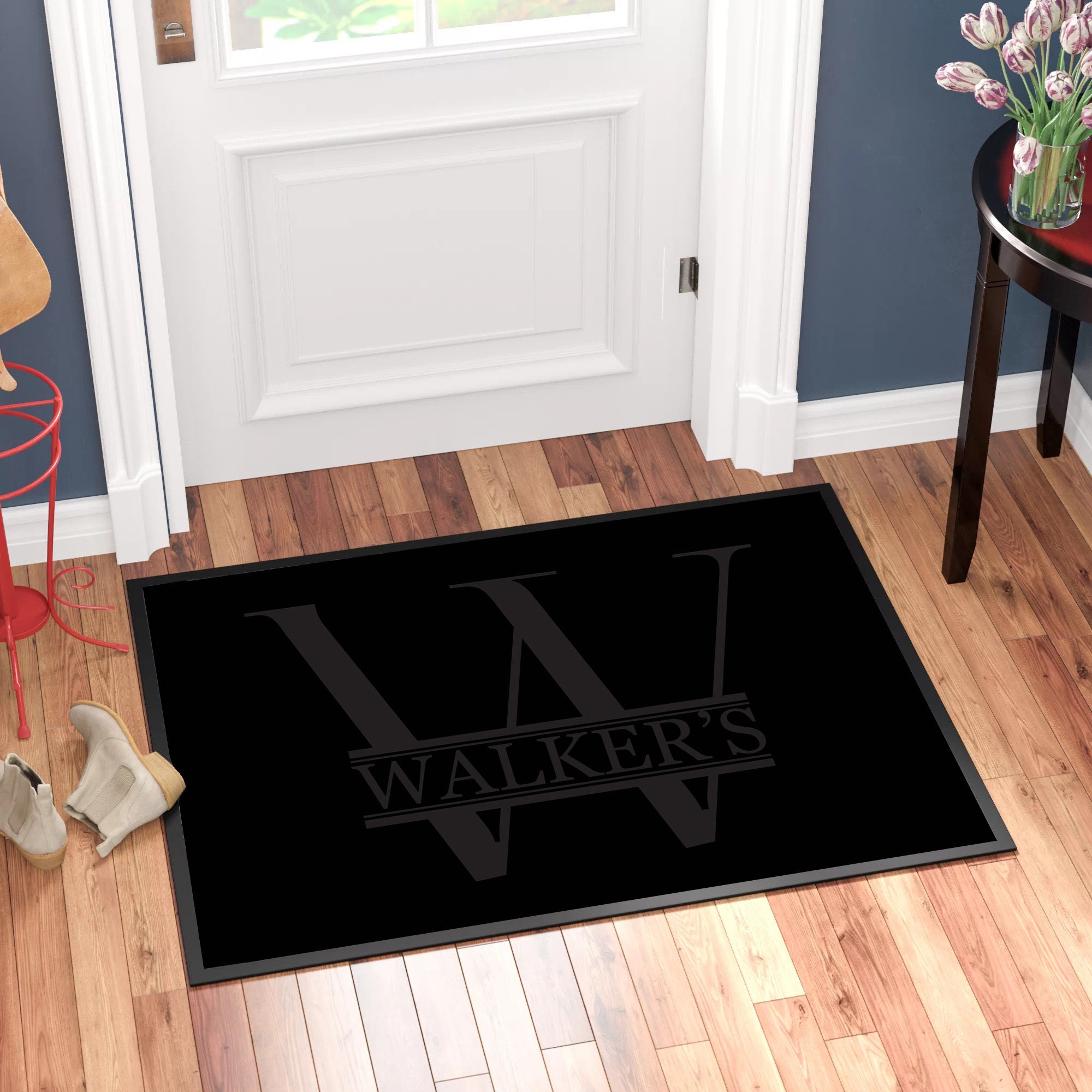 MAOVOT Custom Commercial Door Mats Carpet Personalized Logo Text Entryway  Rug with Non-Slip Rubber Backing Indoor Doormat 3' x 4