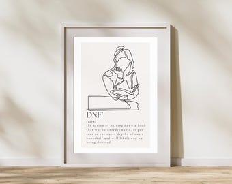 Arte de pared de libros DNF: descarga digital, regalo de libros, lector, el regalo perfecto, arte de libros, decoración de libros, arte de libros,