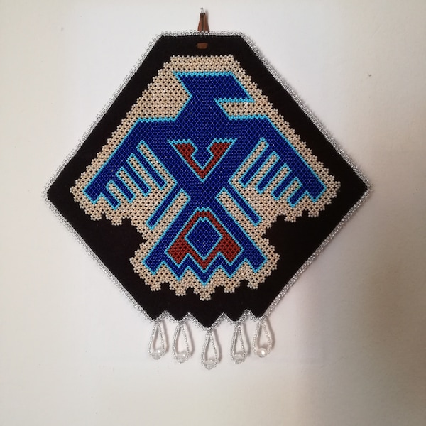 Indianischer Wandbehang/Bild nach Native American Art, Beadwork