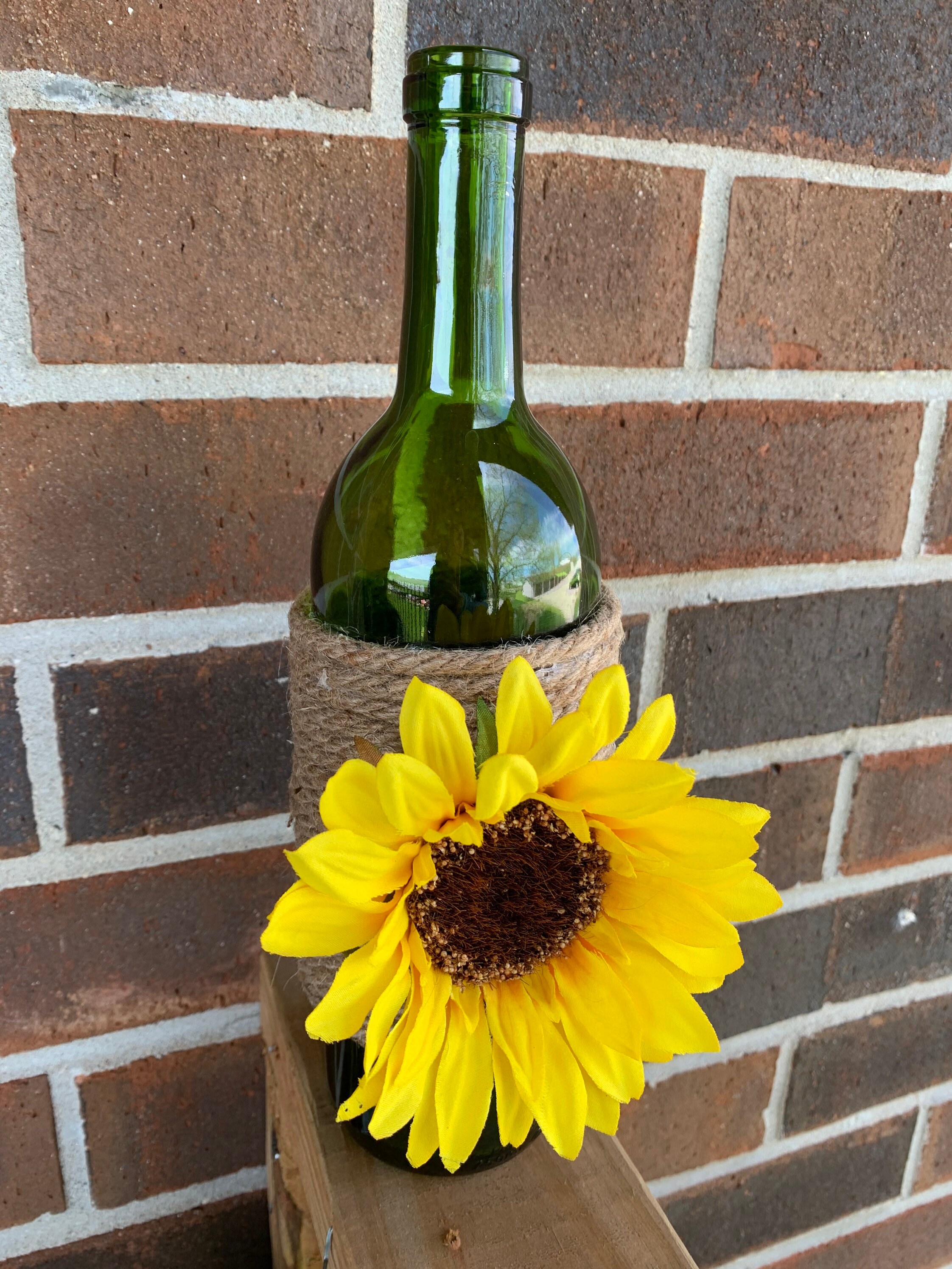 Sunflower Decor Wine Bottle Sunflower Home Decor Etsy