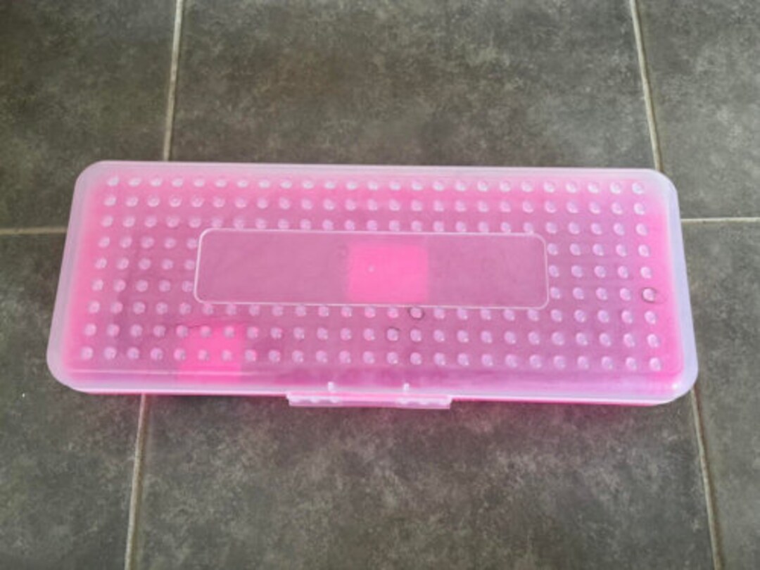 Spacemaker Pencil Box Translucent Pink and Clear 90s Vintage Etsy