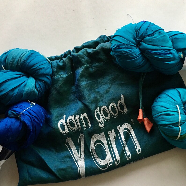 Chiffon Grab Bag Ocean Deep 4 Pack Darn Good Yarn