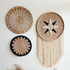 Boho Wicker Wandkorb Set: Handgemachtes gewebtes Dekor