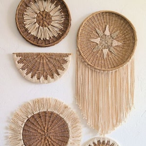 Set wall baskets Boho wall baskets Boho wall decor Decorative Wicker Wall Baskets African wall basket Boho interior Cozy room decor