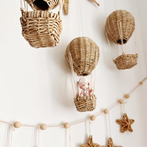 Wicker Hot Air Balloon Nursery Mobile: Boho Baby Room Decor - Etsy
