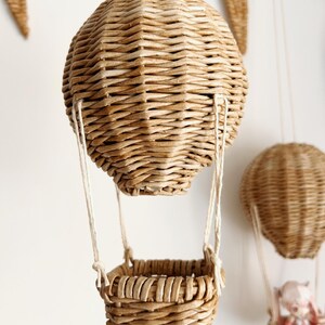 Wicker Hot Air Balloon Nursery Mobile: Boho Baby Room Decor - Etsy