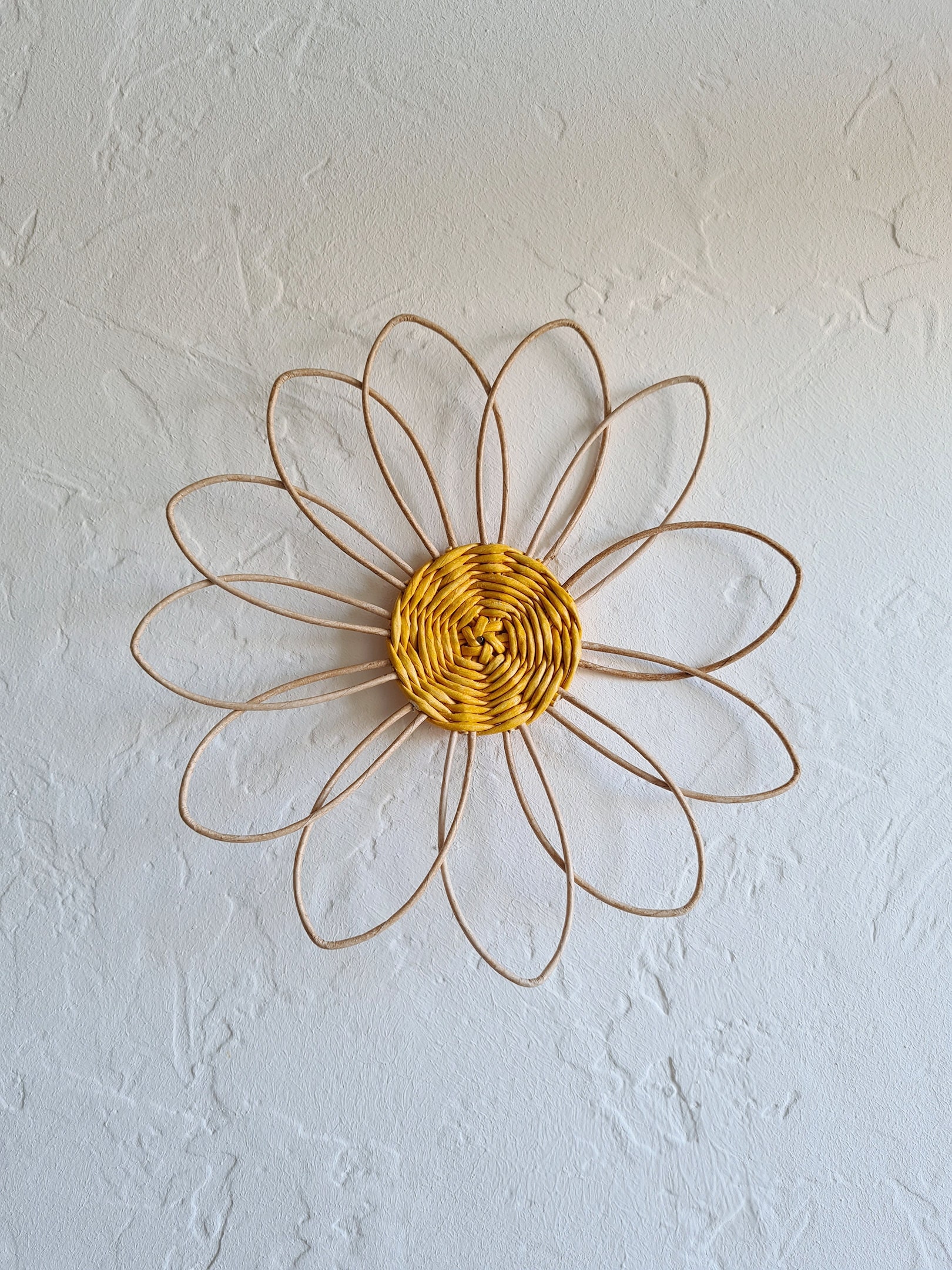 Wicker Daisy & Butterfly Wall Decor: Boho Nursery Set - Etsy