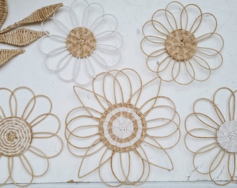 Wicker Flower Wall Decor: Boho Nursery Basket Set