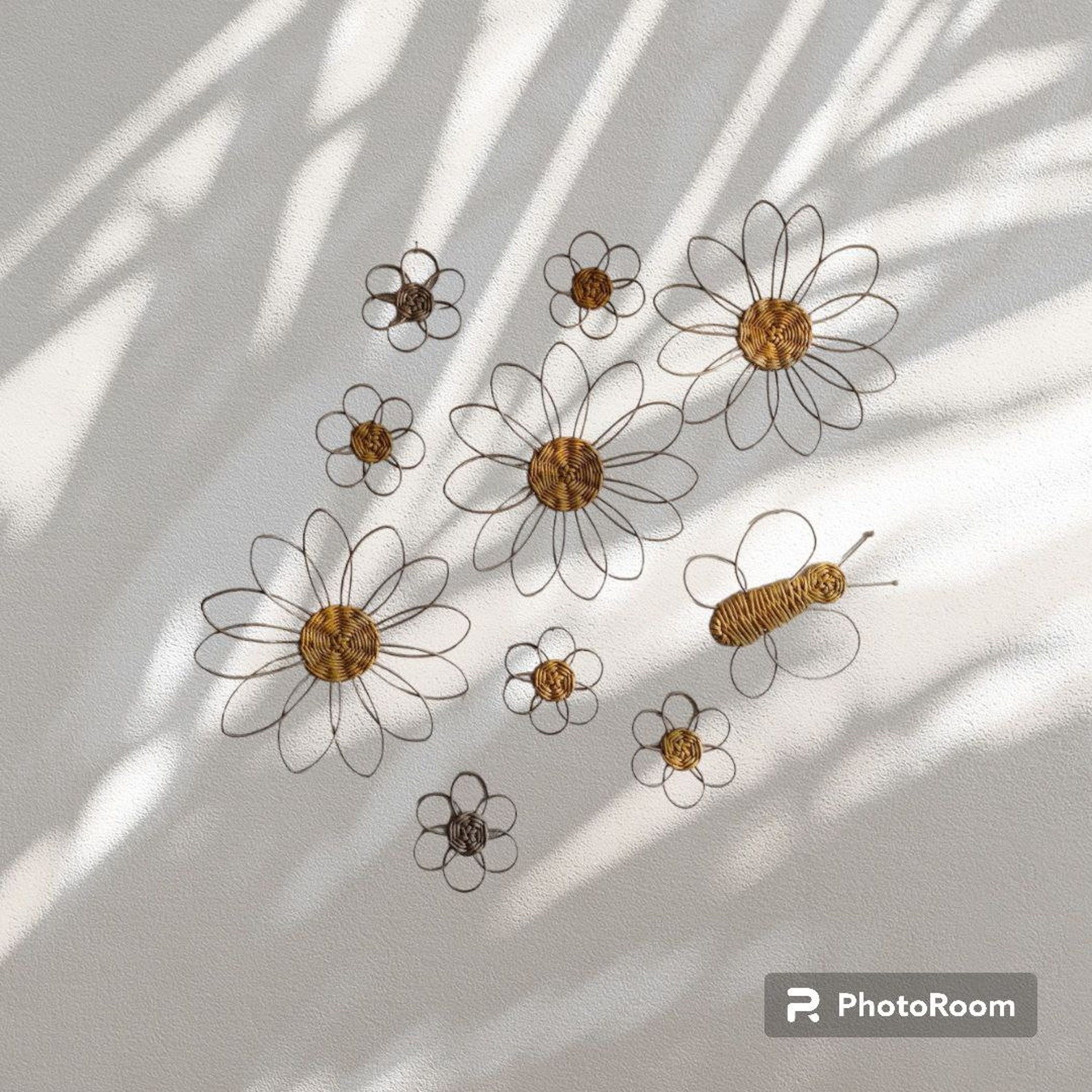Wicker Daisy & Butterfly Wall Decor: Boho Nursery Set - Etsy