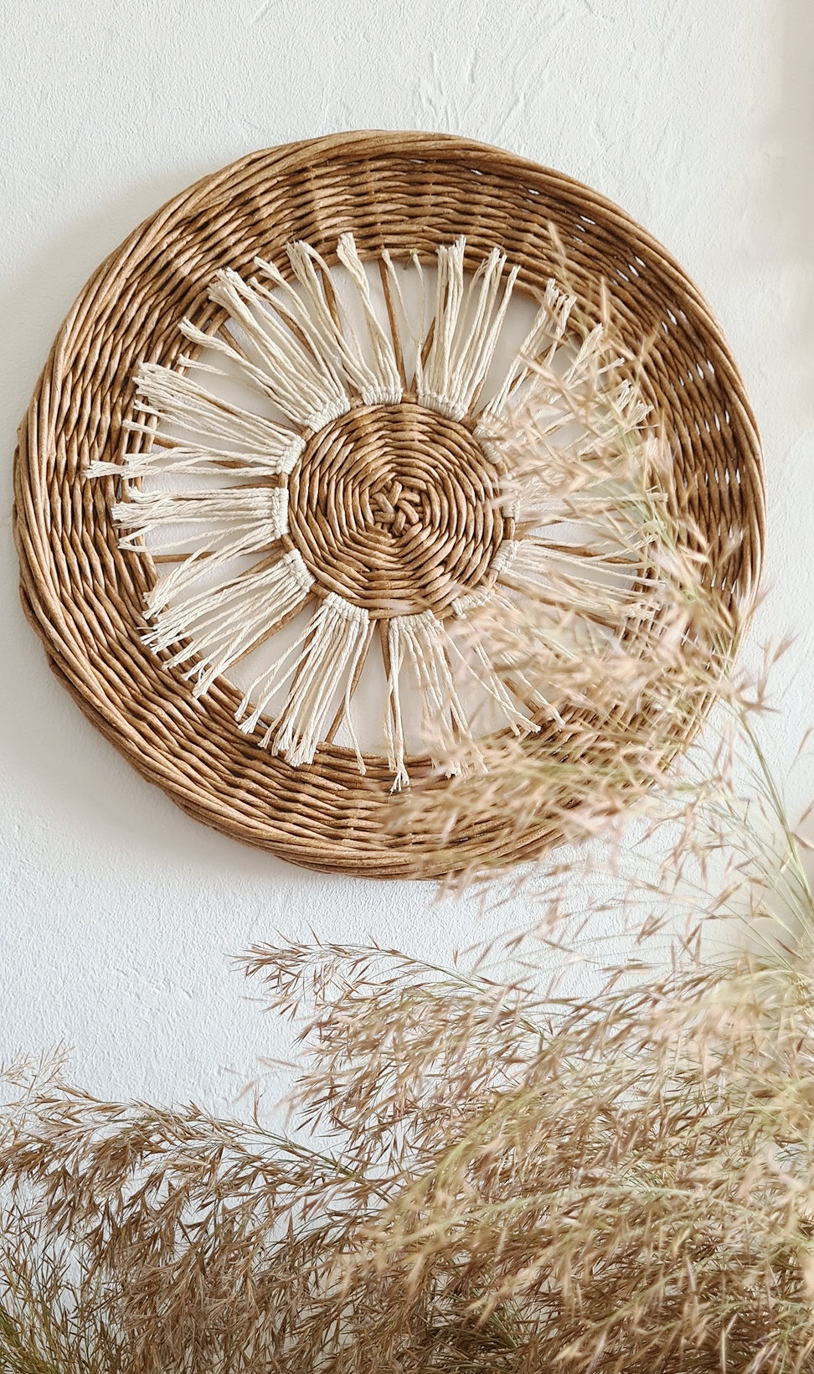 Handmade Wicker Wall Basket Set: Boho Home Decor - Etsy