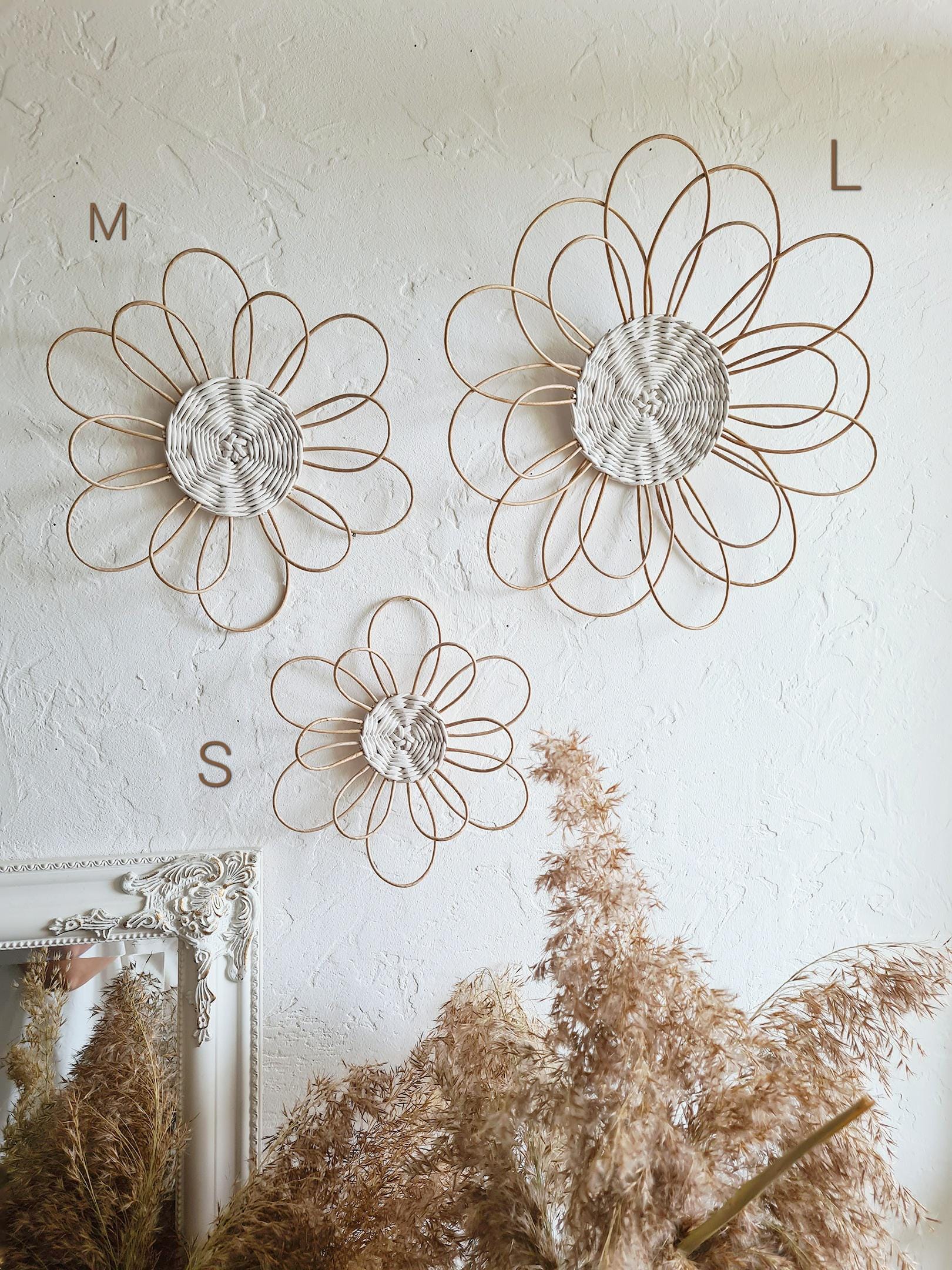 Woven Flower Set – Boho Nursery Wall Decor - Etsy