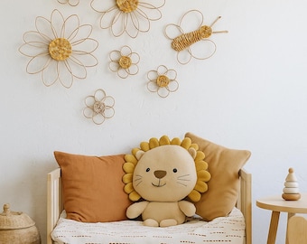 Wicker Daisy & Butterfly Wall Decor: Boho Nursery Set