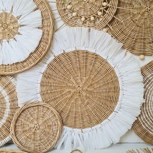 Boho Wicker Wandkorb-Set: Afrikanisches Dekor, gemütliches Interieur (8er-Set)