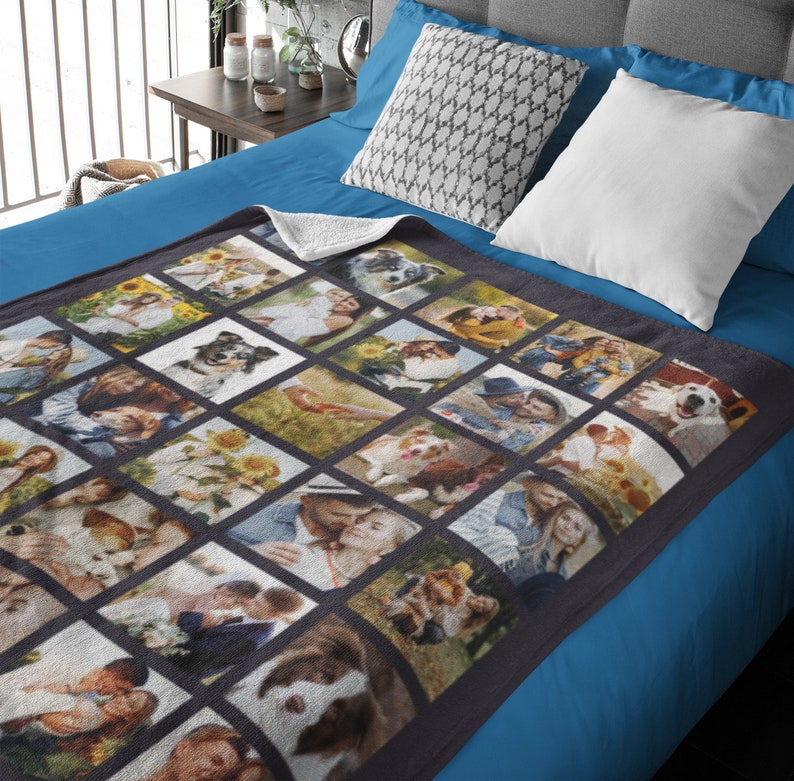 Custom Photo Collage Blanket up to 30 Pictures Etsy