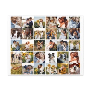 Custom Photo Collage Canvas, Up To 30 Pictures, Family Photo Wall Art, Personalized Gifts for The Family, Beach Photo