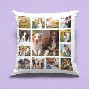 Oreiller pour collage photo personnalisé avec insert, oreiller personnalisé pour animal de compagnie avec une photo, oreiller jalon, mettez votre photo de chat ou de chien sur un coussin