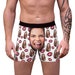 Your Face on Custom Men's Boxers with Red Lips, Personalized Funny Boxer Briefs, Underpants, Face Underwear, Valentine's day gift for him 