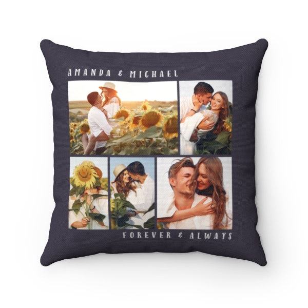 Custom Photo Collage Pillow With Insert, Personalized Pillow With A Photo, Milestone Pillow, Put Your Cat or Dog Photo On A Throw Pillow