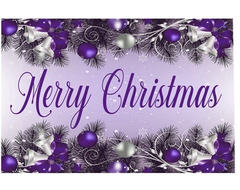 Purple and Silver Christmas sign, Christmas Wreath Attachment, Merry Christmas sign, Christmas ornament sign, Sweet Magnolia, Nonni
