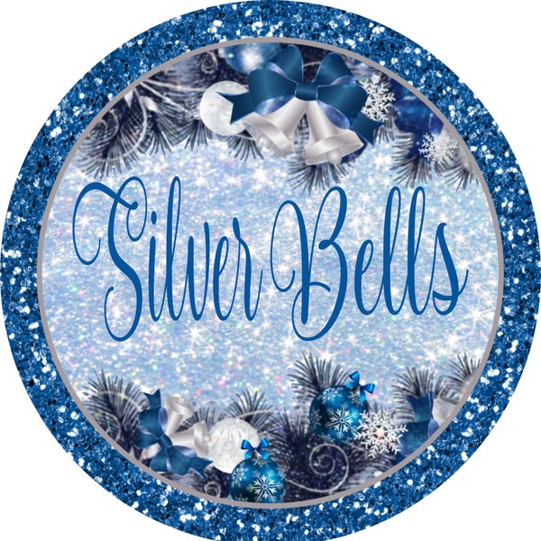 Silver Bells Sign, Christmas Wreath Sign, Silver Bells, Holiday Sign, Door Hanger, Wreath Sign, Christmas Decor, Sweet Magnolia, Nonni