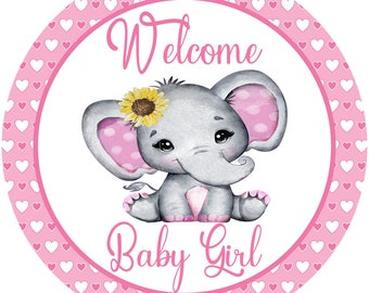 Welcome Baby Girl Sign, Baby Girl Sign,  Birth Announcement, Baby Announcement, Door Hanger, Wreath Attachment, Sweet Magnolia, Nonni