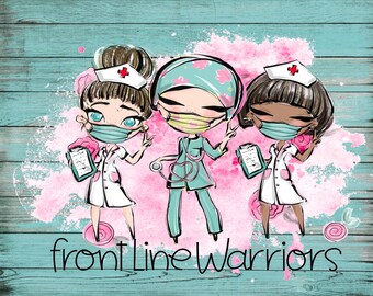 Frontline Warriors Sign, Healthcare Wreath Attachment,  Nurse Sign, Metal Sign, Sweet Magnolia, Nonni