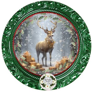 Christmas Deer Sign, Christmas Wreath Sign, Deer Sign, Christmas Sign, Door Hanger, Holiday Decor, Sweet Magnolia, Nonni