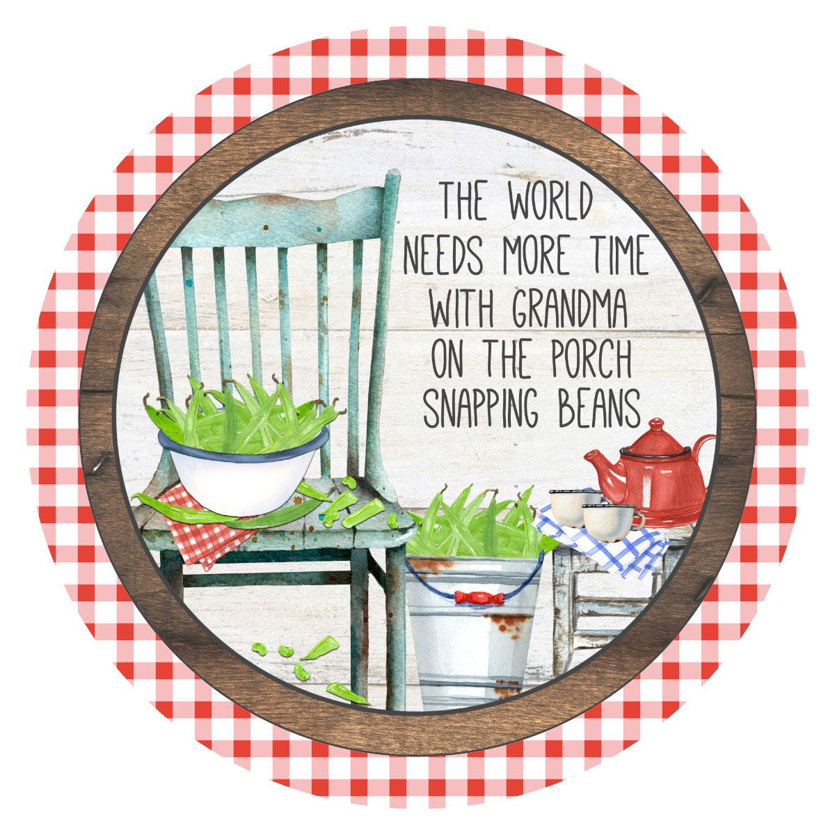 Snapping Beans With Grandma Sign Farmhouse Sign Porch Sign Etsy UK