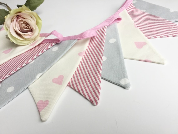 MINI Fabric Bunting Greys Stars Stripes Spots