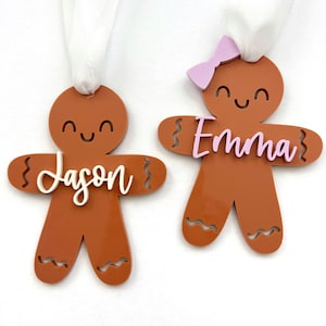 Personalized gingerbread boy and girl tags/ ornaments