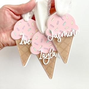 Personalized ice cream cone tags / gift tags/ basket tags