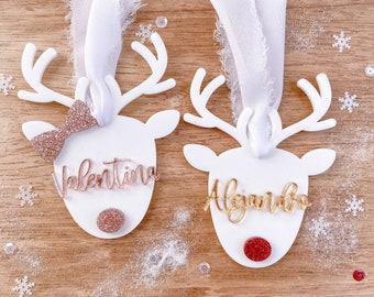 Personalized Reindeer tags/ ornaments