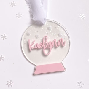 Personalized snow globe tag/ ornament