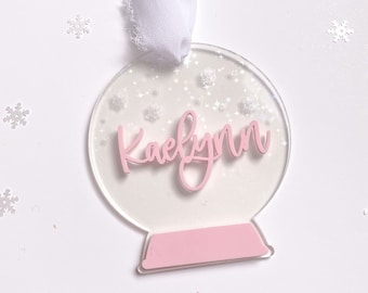 Personalized snow globe tag/ ornament