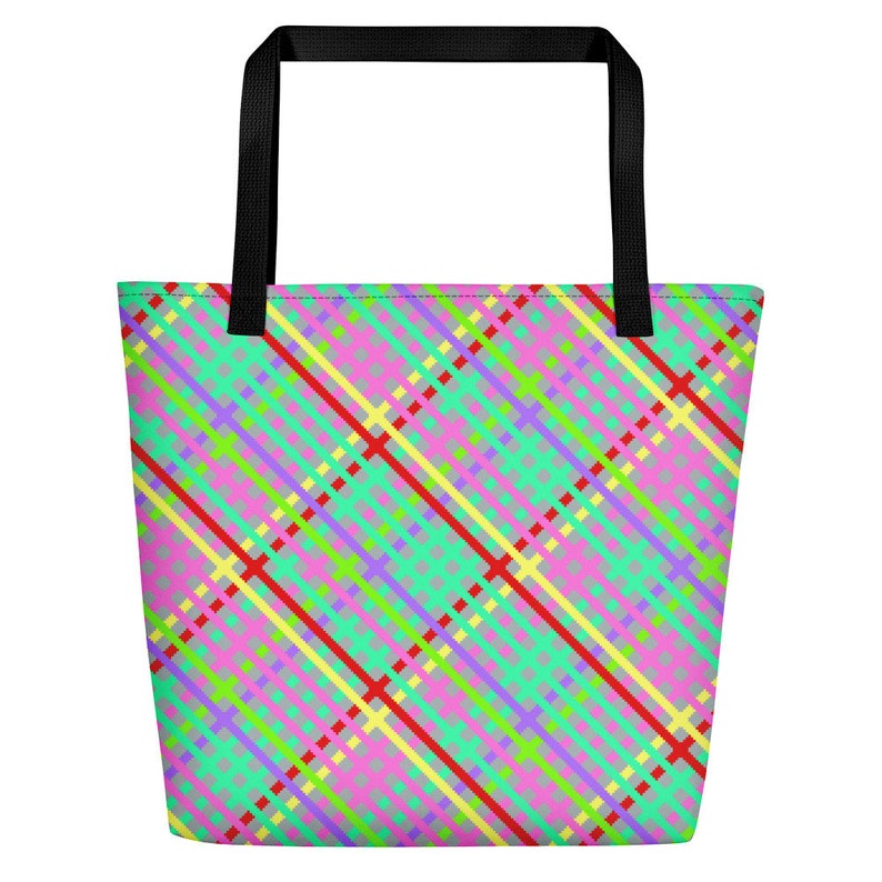 Beach Bag Plaid Water
