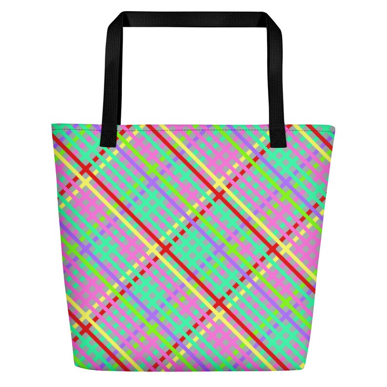 Beach Bag Plaid Water