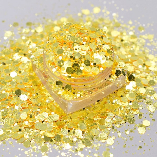 Queen B - Yellow Glitter - Chunky Glitter - Color Shifting Glitter