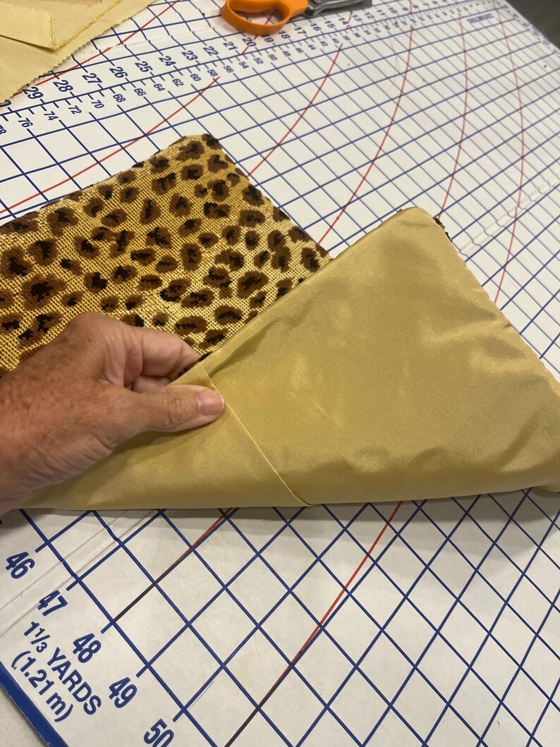 Leopard Backing Leopard Lumbar With Gold Silk Backing - Etsy