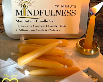 20 Minute Mindfulness - Meditation Candle Set w/ Beeswax (Reiki-Infused)