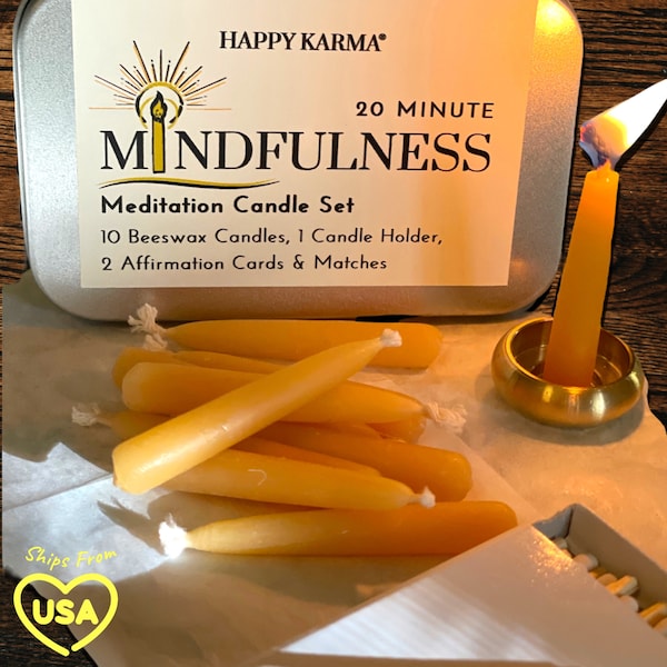 20 Minute Mindfulness - Meditationskerzen Set mit Bienenwachs (Reiki-Angereichert)