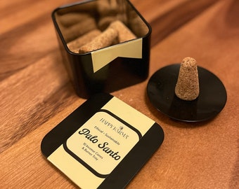 Palo Santo Cone Incense Set with Burner Tray - Ethical, Sustainable & Fair-Trade