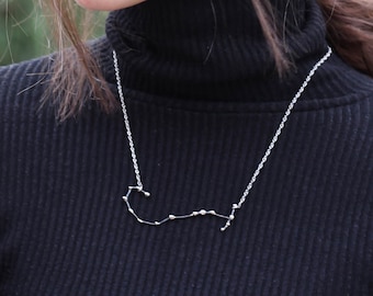 Sterlingzilveren ketting sterrenbeeld Schorpioen: handgemaakte dierenriemsieraden