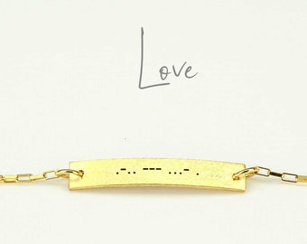 LOVE bijoux code Morse, bracelet code morse, bracelet en argent simple, bracelet message caché, amour secret, cadeau du 30e anniversaire pour femme