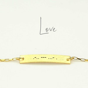 LOVE Morse Code Jewelry, Morse Code Bracelet, Hidden Message Bracelet Secret Love, 30th Birthday Gift For Women